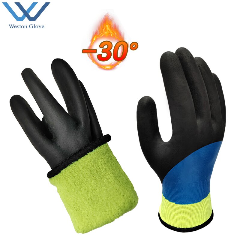 Winter Safety Gloves Supplier - Double Nitrile Coated Thermal Fleece