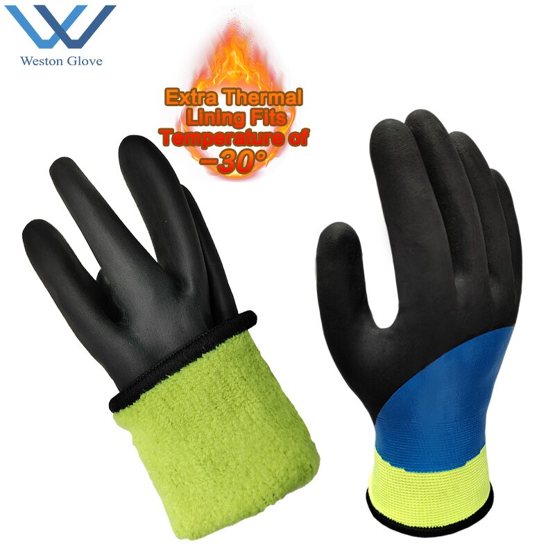 Winter Safety Gloves Supplier - Double Nitrile Coated Thermal Fleece