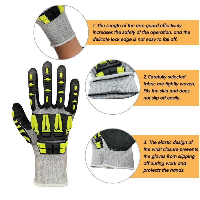 Heavy Duty Gloves Manufacturer - TPR Impact Level 5 Protection Anti-Slip