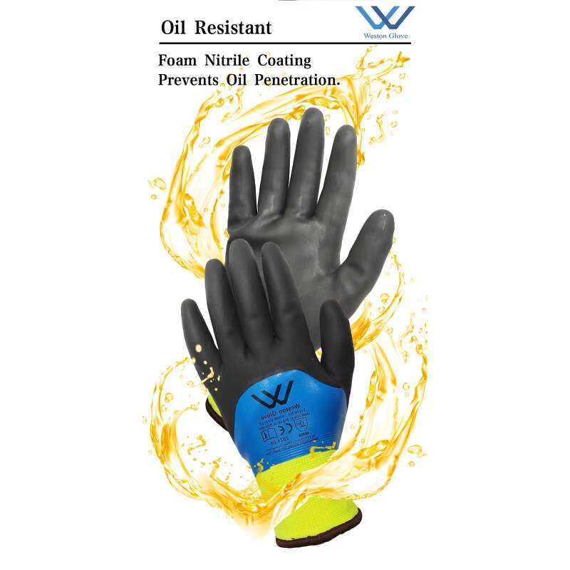 Winter Safety Gloves Supplier - Double Nitrile Coated Thermal Fleece