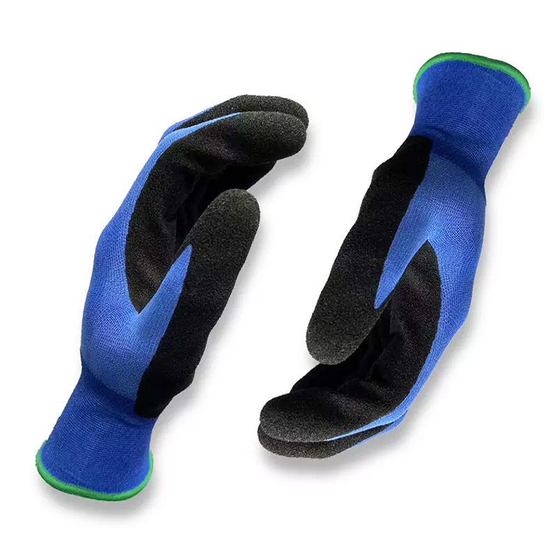 Work Safety Gloves Supplier - 18G Polyester Custom Sandy Nitrile Coated