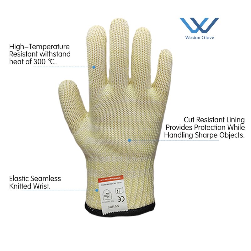 Heat Resistant Gloves Supplier - Yellow Aramid 300 Degree BBQ Oven