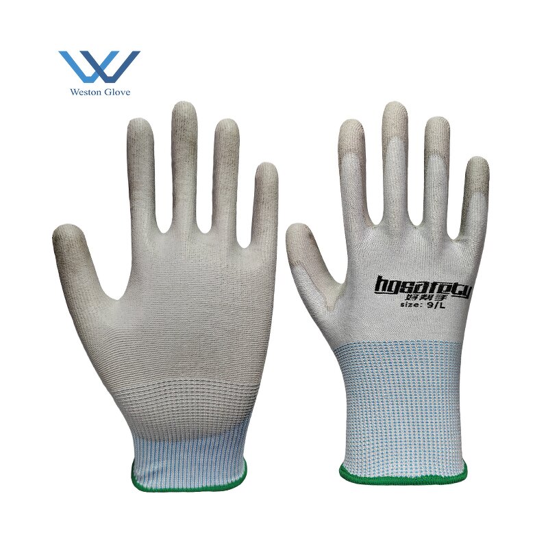 Industrial Safety Gloves Supplier - 18G PU Coated Cut Resistant Level 5