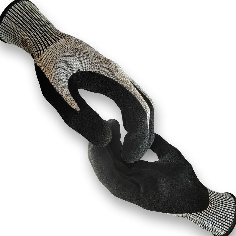 Cut Resistant Gloves Manufacturer - CE EN388 HPPE Level 5 Sandy Nitrile