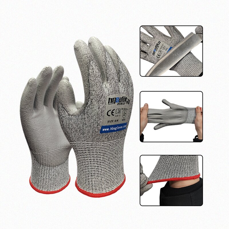 Cut Resistant Gloves Manufacturer - Level 5 PU Coated Knitted Custom