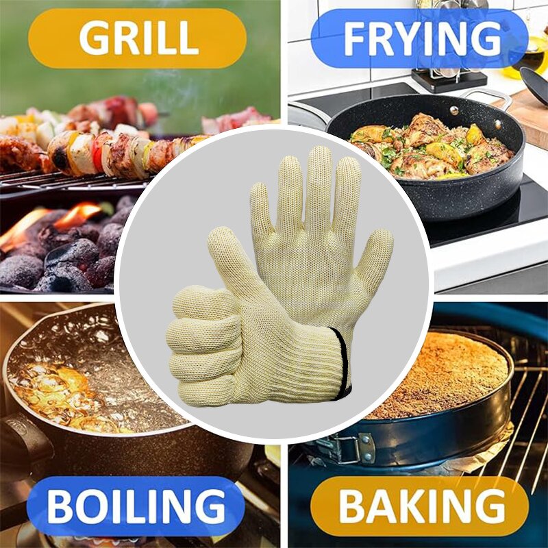 Heat Resistant Gloves Supplier - Yellow Aramid 300 Degree BBQ Oven