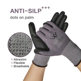 Work Safety Gloves Factory - 15G Nylon Spandex Nitrile PVC Dotted