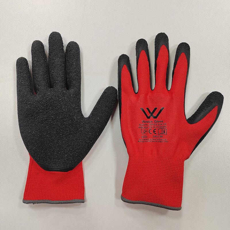 Industrial Work Gloves Manufacturer - Polyester Latex Coated Heavy Duty