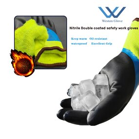 Winter Safety Gloves Supplier - Double Nitrile Coated Thermal Fleece