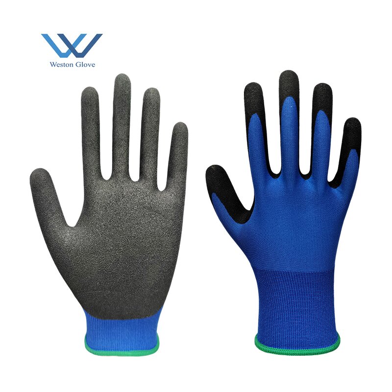 Work Safety Gloves Factory - 18G Polyester Nitrile Coated Anti-Slip Grip