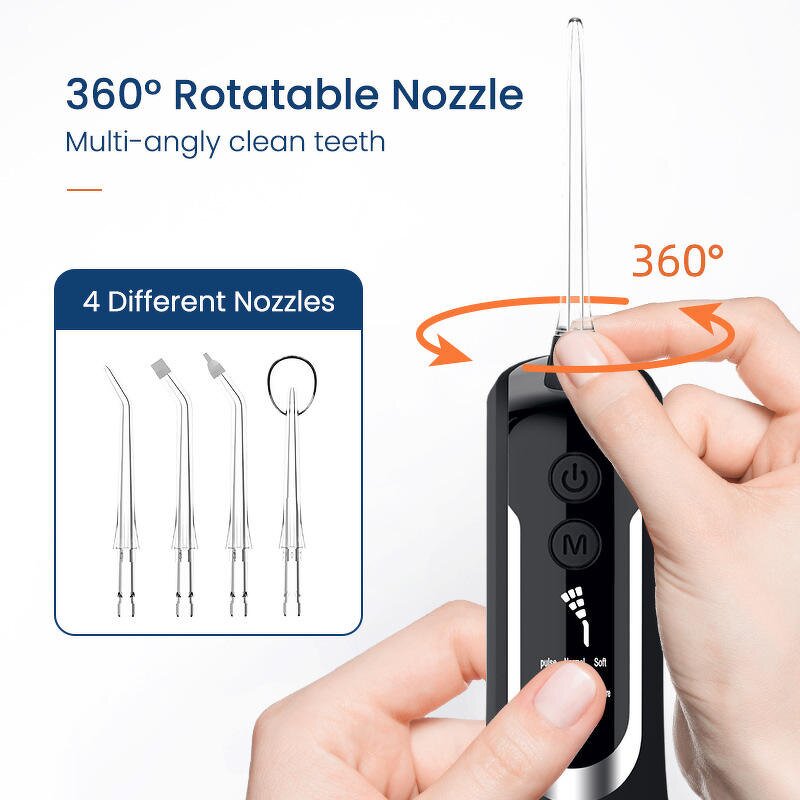 Oral Irrigator Manufacturer - OEM/ODM Portable 2 in 1 5 Modes Water Floss 4 Nozzles