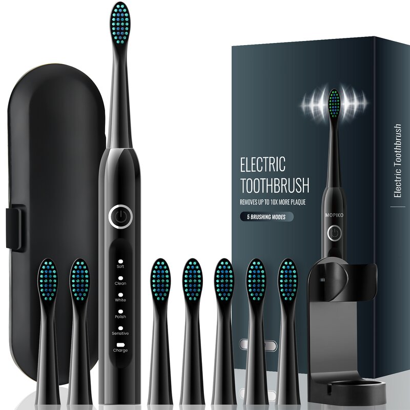 Portable Electric Toothbrush Manufacturer - OEM/ODM 5 Modes with Travel Case 8 Heads