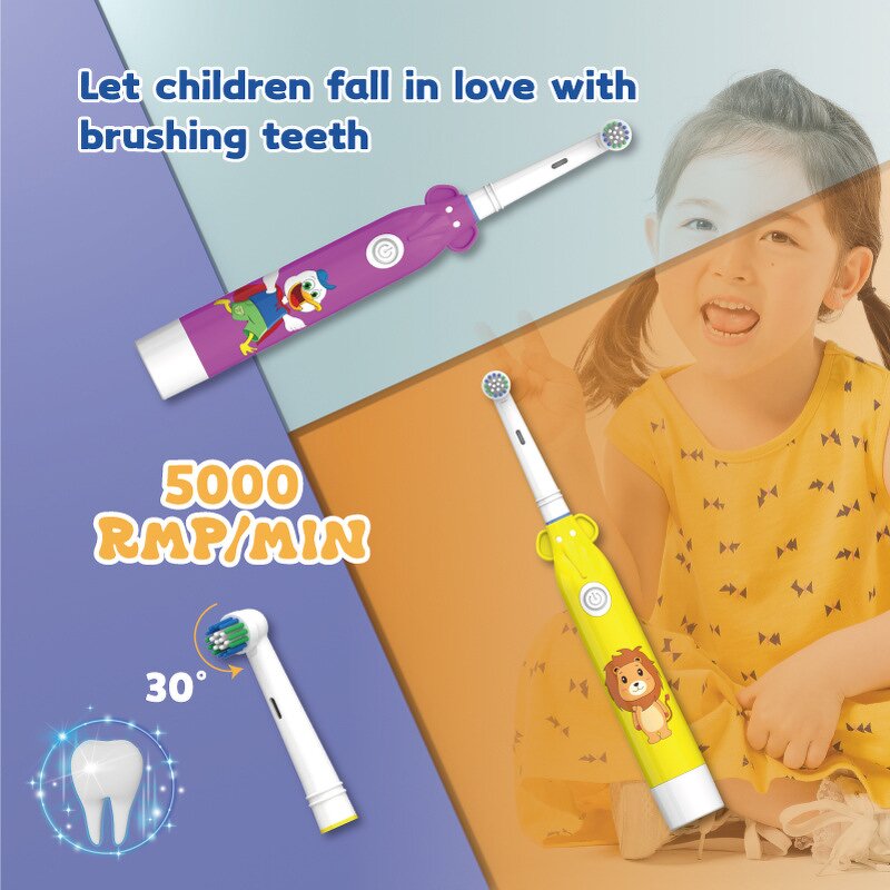 Kids Electric Toothbrush Manufacturer - OEM/ODM Round Head Rotating Sonic Soft Bristles