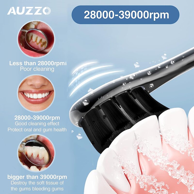 Electric Toothbrush Manufacturer - OEM Custom Black IPX7 Smart Sonic Soft Bristles