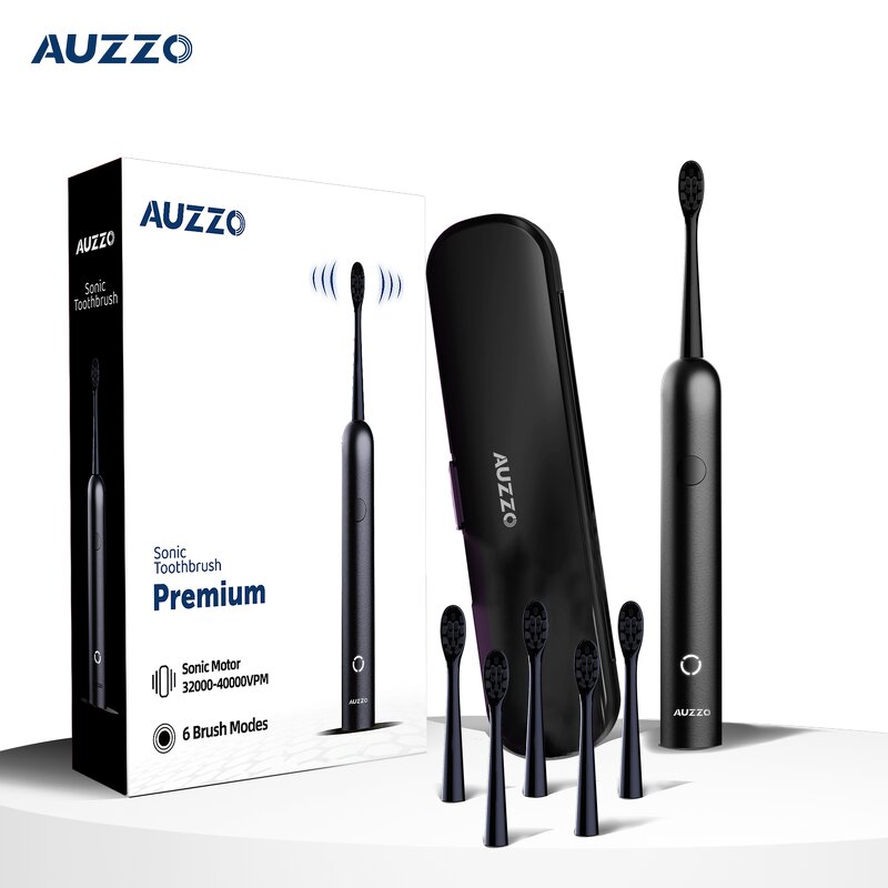 Electric Toothbrush Manufacturer - OEM Custom Black IPX7 Smart Sonic Soft Bristles