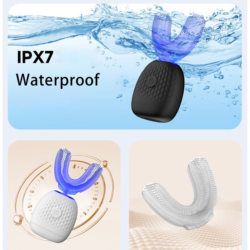 U Shaped Electric Toothbrush Manufacturer - OEM/ODM Waterproof 4 Modes Wireless Charging