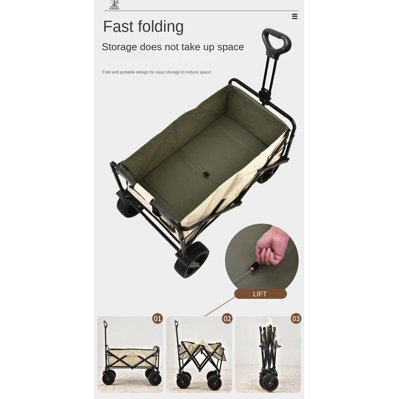 Folding Wagon Carts Factory - Camping Utility Hand Trolley Beach Outdoor