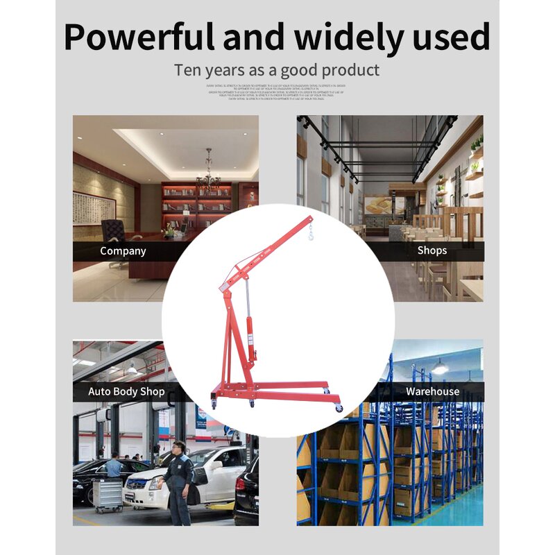 Engine Hoist Factory - 1 Ton Folding Arm Truck Lift Hydraulic