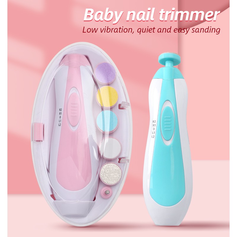 Portable Six-in-One Multi-Head Electric Nail Grinder Anti-Scratch Anti-Pinch Baby Nail Clippers Manicure Suit for Children's