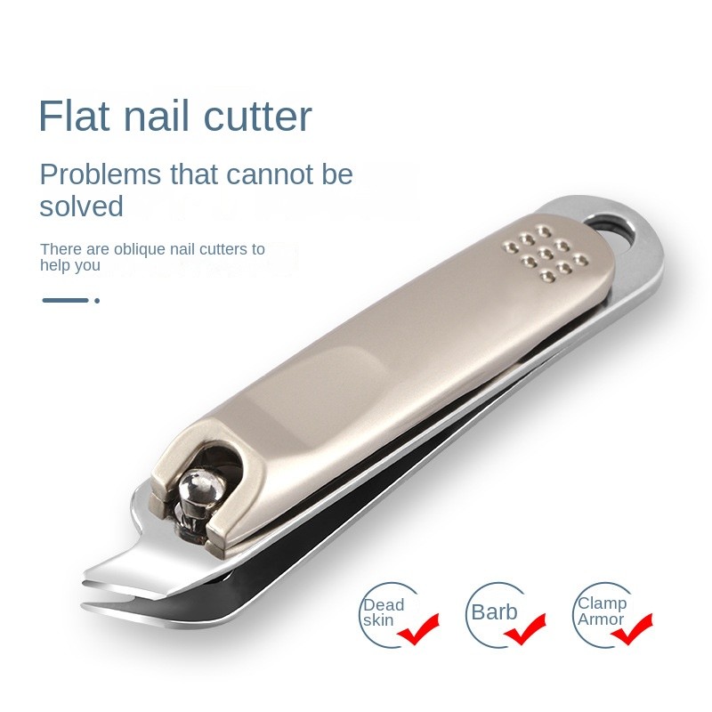 Single Universal Stainless Steel Nail Clipper with Nine-Point Non-Slip Design Customizable Logo for Fingers