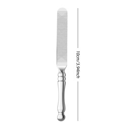 Factory Wholesale Double-Sided Nail File Gray Armor Thick Manicure Grinding Tool Stainless Steel for Eye Beauty Care