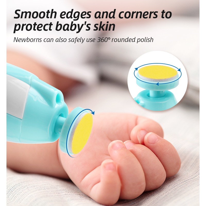 Portable Six-in-One Multi-Head Electric Nail Grinder Anti-Scratch Anti-Pinch Baby Nail Clippers Manicure Suit for Children's