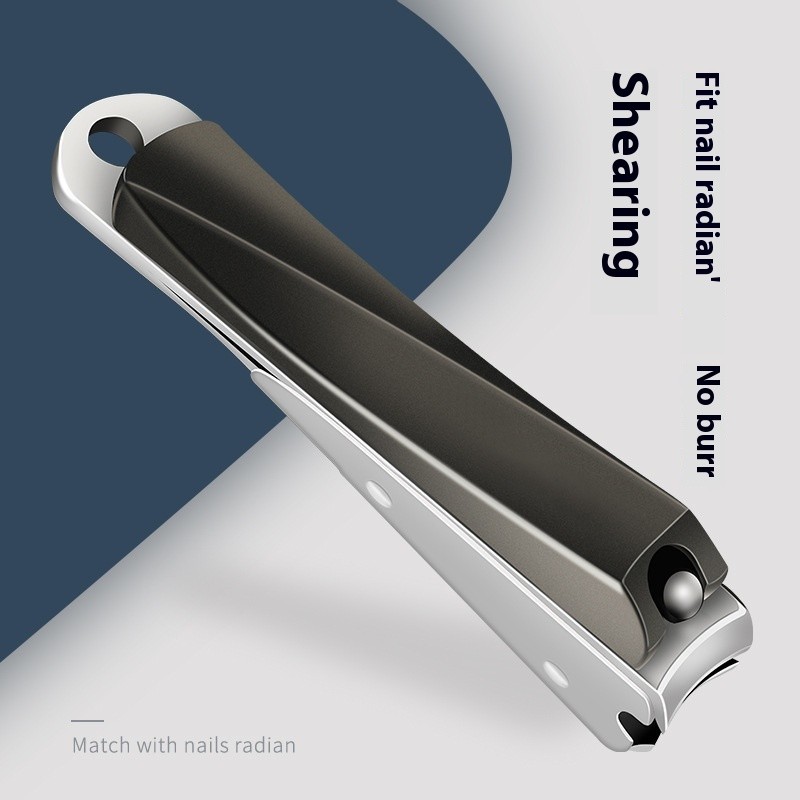 Large Anti-Splash Stainless Steel Oblique Nail Clippers Set Single Logo Cuticle Cutting Tools for Fingers