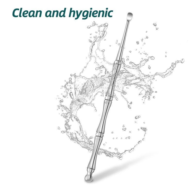 Single Ear Scoop with Stainless Steel Spiral Spring Double-Ended Earpick Design for Ear Cleaning Beauty & Personal Care Tool
