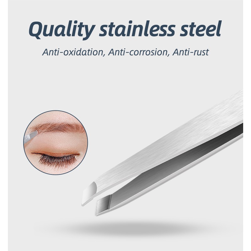 Factory 1.5 Thick Slanted Tip Stainless Steel Beauty Makeup Tool Eyelash Curler Oblique Eyebrow Clip Trimming Plucking Clip