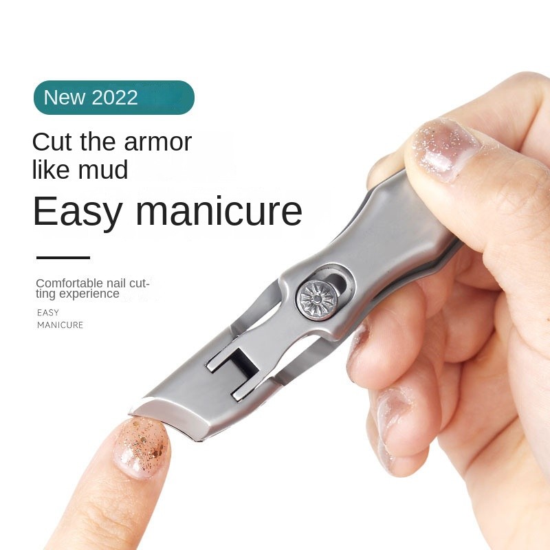Wholesale Single Stainless Steel Nail Clipper Large Opening Anti-Splash Curved Blade Oblique Design for Household Finger Nail