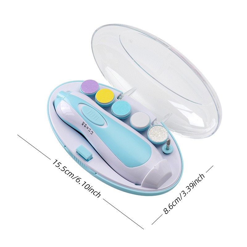 Portable Six-in-One Multi-Head Electric Nail Grinder Anti-Scratch Anti-Pinch Baby Nail Clippers Manicure Suit for Children's