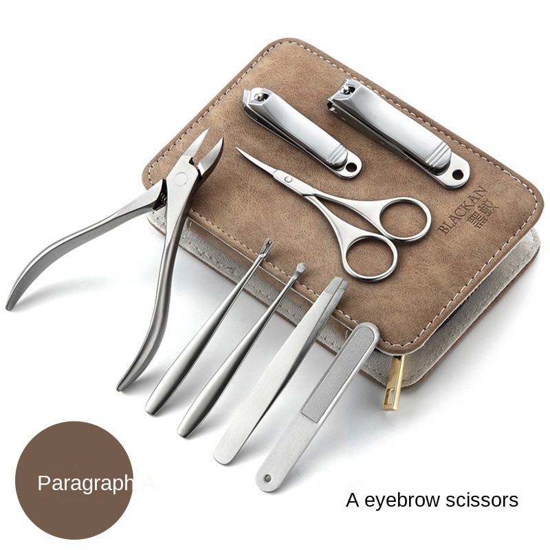 Factory Direct 8-Piece High-End Manicure Pedicure Set Stainless Steel Nail Clippers Chickennose Pliers Custom Logo Pedicure Box