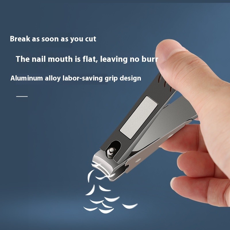 Large Anti-Splash Stainless Steel Oblique Nail Clippers Set Single Logo Cuticle Cutting Tools for Fingers