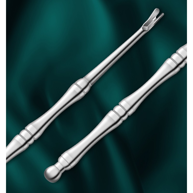 Stainless Steel Dead Skin Push Tool Bamboo Grain Eye Use Nail Tool Kit featuring Nail Edge Shovel Horny Fork Nail Edge Shovel