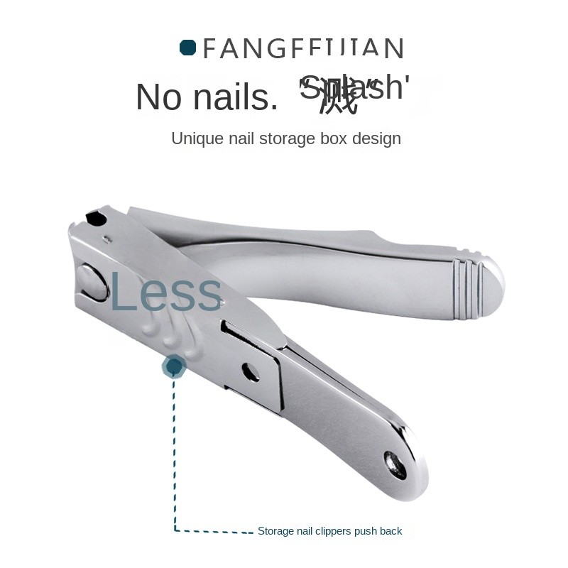 High Quality Stainless Steel Anti-Fly Nail Clipper Set Large Inclined Manicure Clipper for Fingers Toes Single Advertising Gift