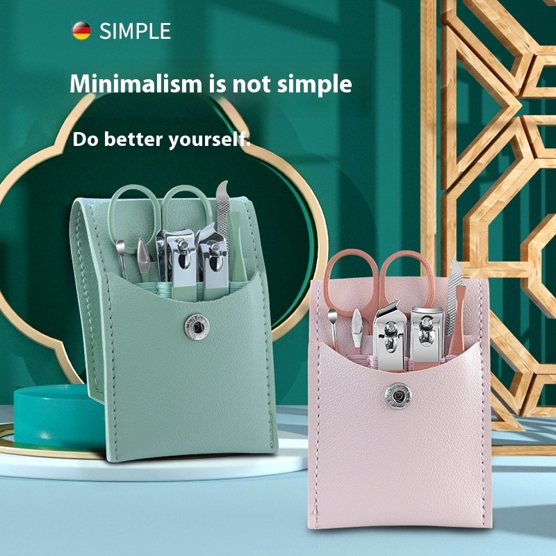 Portable 7-Piece Manicure & Pedicure Set Manufacturers Stock Nail Clippers & Stainless Steel Tools