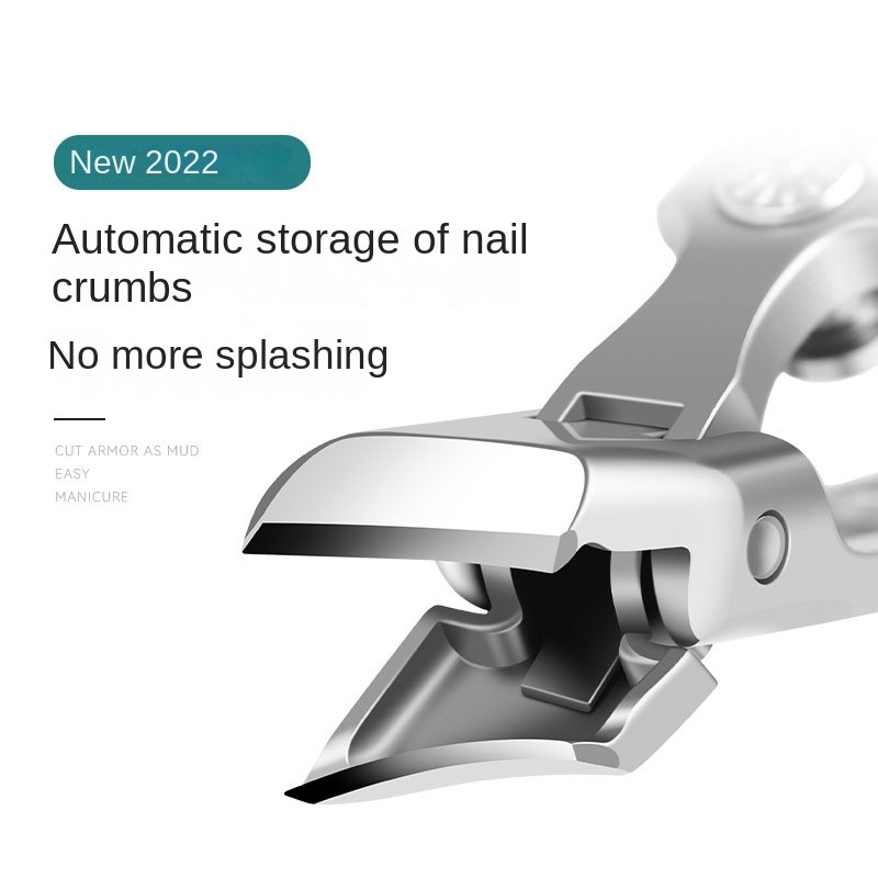 Wholesale Single Stainless Steel Nail Clipper Large Opening Anti-Splash Curved Blade Oblique Design for Household Finger Nail