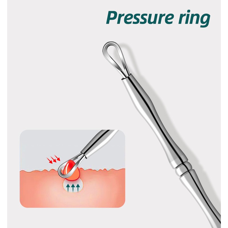 Super-Pointed Double-Head Stainless Steel Acne Needle Closed Blackhead Pick Tool for Face Acne Treatment Black Color