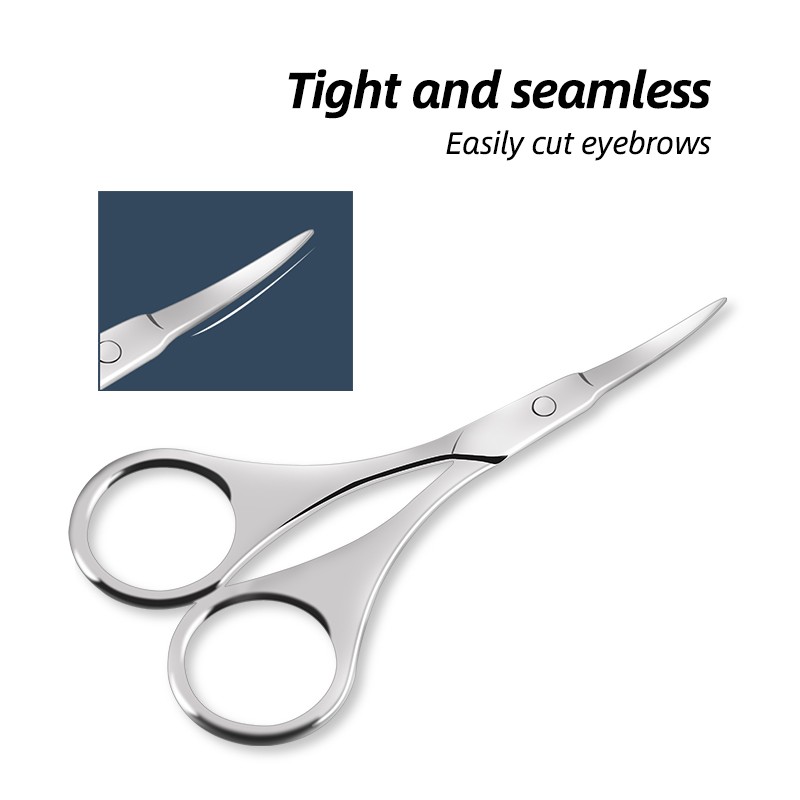 Factory Stainless Steel Beauty Scissors Small Pointed Eyebrow Trimmer Nose Hair Scissors Spa Use False Pedicure Manicure Set