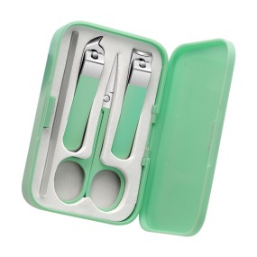 Professional Portable Manicure Pedicure Set Wholesome Stainless Steel Nail Clippers with Plastic for Finger Use Beauty Kit