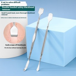 Special Artifact Double-Headed Manual Blackhead Scraper Nose Pore Cleaning Makeup Tool for Acne Scavenging Black Color