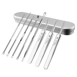 8-Piece Stainless Steel Acne Needle Set Double Head With Acne Removal Function