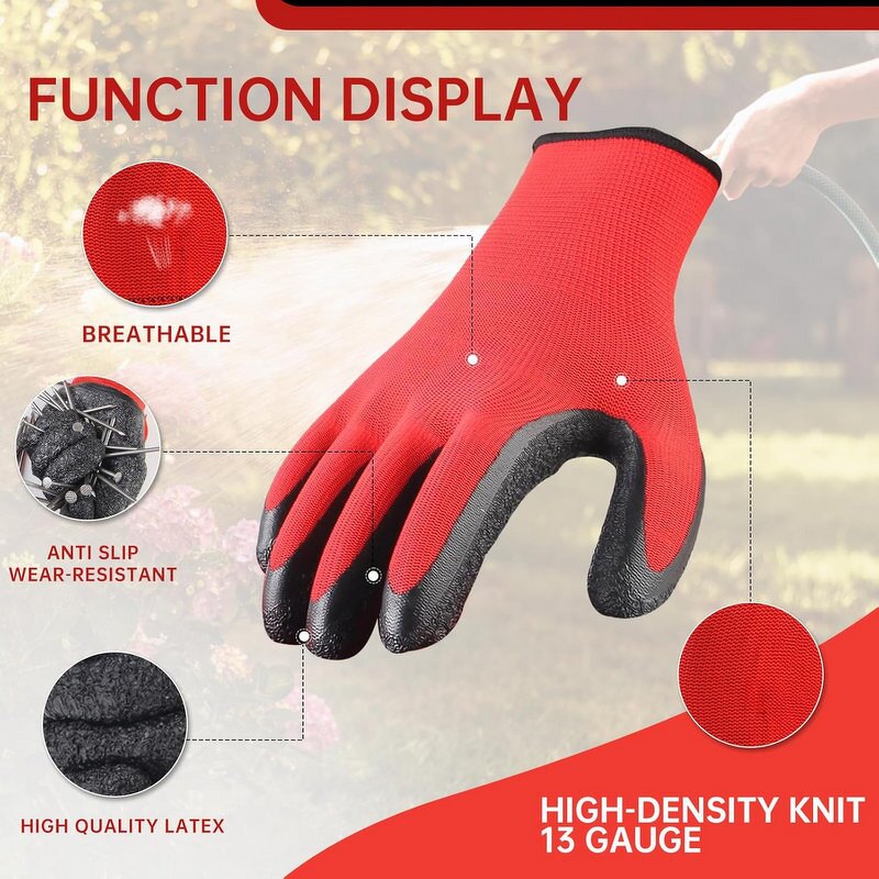Puncture Resistant Work Gloves Factory - Large Latex Coated Garden Warehouse