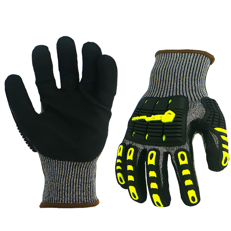 Cut Resistant Safety Gloves Supplier - TPR Impact Sandy Nitrile Palm Coated
