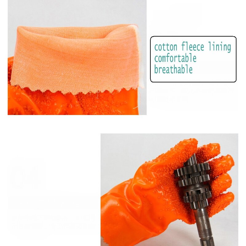 Chemical-proof Gloves Supplier - Non-slip Cotton Coated PVC Clips Latex