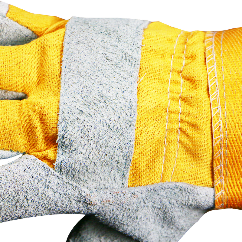Double Palm Leather Gloves Supplier - Cotton Leather Palm Safety Industrial