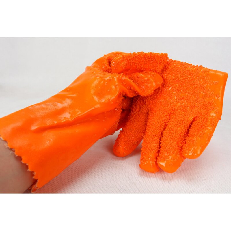 Chemical-proof Gloves Supplier - Non-slip Cotton Coated PVC Clips Latex