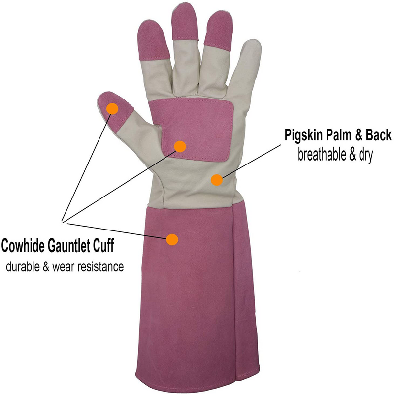Long Sleeve Garden Gloves Manufacturer - Durable Women Top Grain Genuine Leather