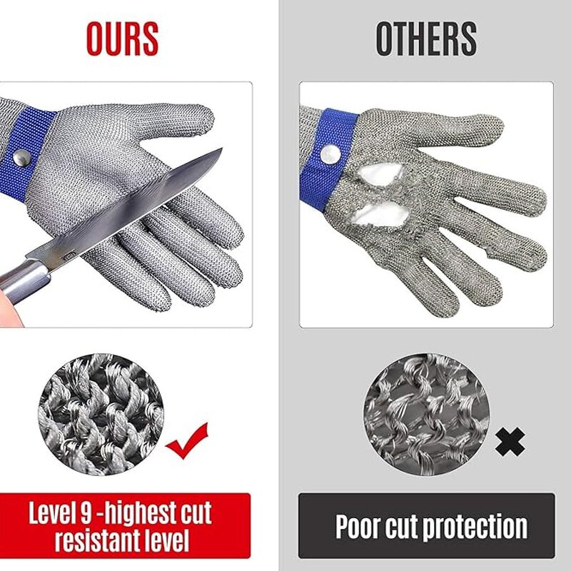 Stainless Steel Mesh Gloves Supplier - BSP Level 9 Anti Cutting Hand A9 Butcher