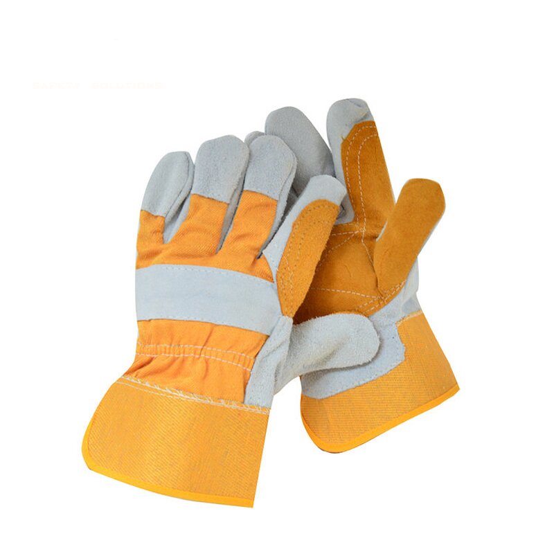 Double Palm Leather Gloves Supplier - Cotton Leather Palm Safety Industrial